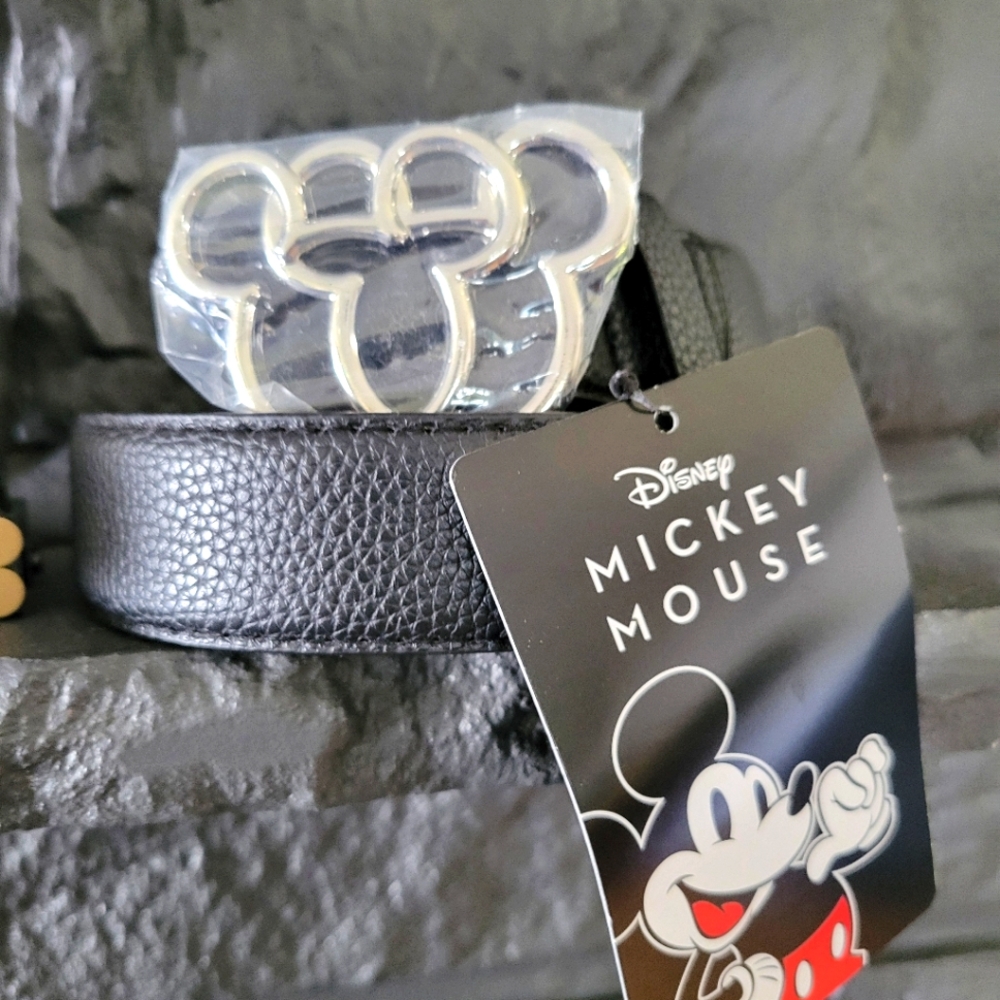 Disney Mickey Mouse Black Leather Belt